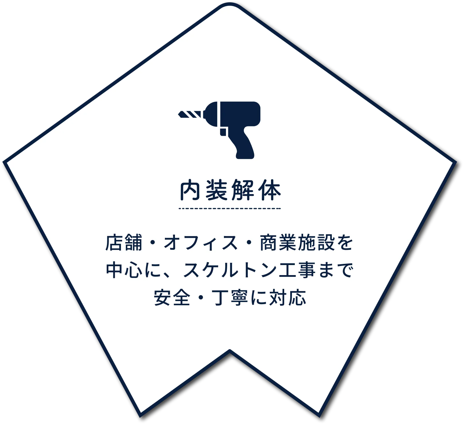 内装解体：店舗・オフィス・商業施設を中心に、スケルトン工事まで安全・丁寧に対応